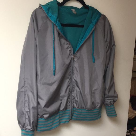 made for life Jackets & Blazers - DONATING TODAY!🍒🍒Gray-turquoise mesh windbreaker